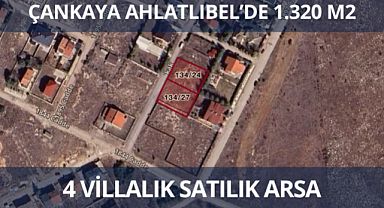 Çankaya Ahlatlıbel'de 1.320 m2 satılık arsa