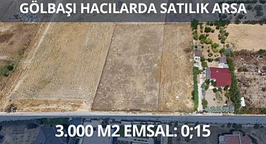 Gölbaşı Hacılarda 3 bin m2 satılık arsa yatırım fırsatı sunuyor