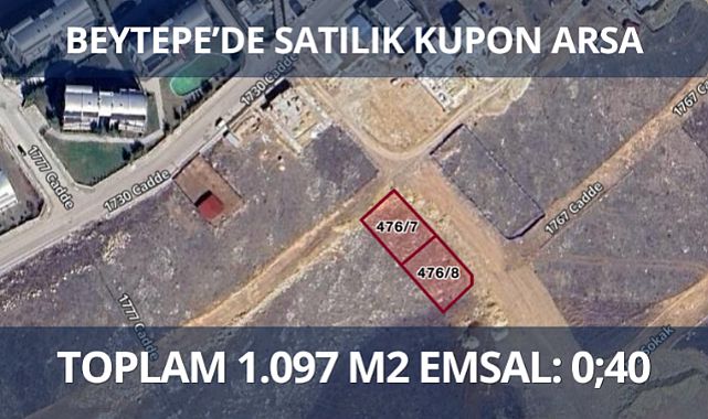 Beytepe'de köşe parsel kupon arsalar satışa sunuldu