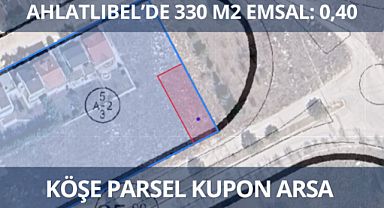 Çankaya Ahlatlıbel'de köşe parsel satılık kupon arsa