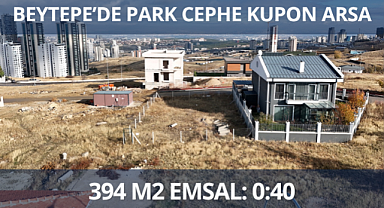 Beytepe'de parka cepheli 394 m² satılık arsa