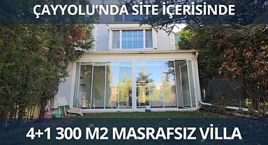 Çayyolu'nda site içerisinde 4 odalı takasa açık masrafsız villa