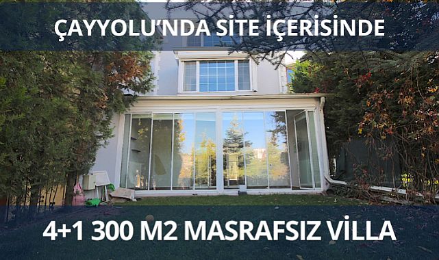 Çayyolu'nda site içerisinde satılık 4+1 300 m2 masrafsız villa