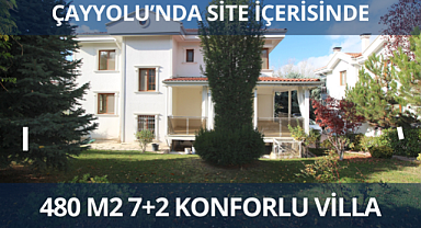 Çayyolu'nda site içerisinde 480 m2 kullanımlı satılık villa