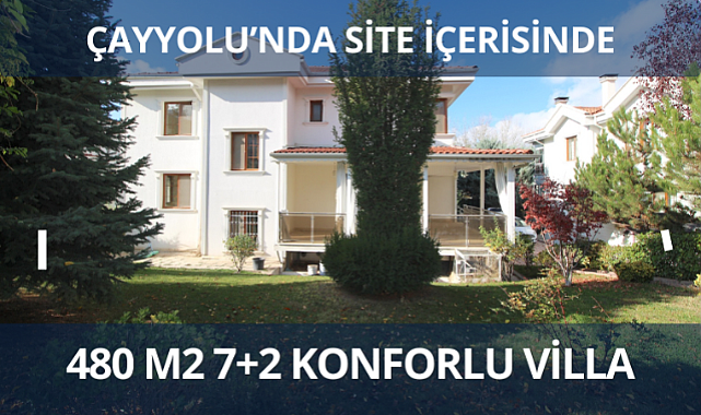 Çayyolu'nda site içerisinde 480 m2 kullanımlı satılık villa