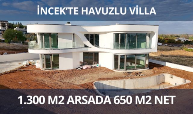 İncek'te tam müstakil havuzlu satılık villa