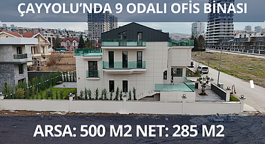 Çayyolu'nda geniş bahçeli ofis için ideal satılık şirket binası