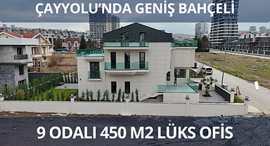Çayyolu'nda geniş bahçeli 450 m2 satılık ofis binası