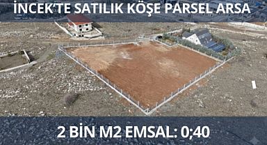İncek'te 2 bin m² satılık köşe konumlu kupon arsa