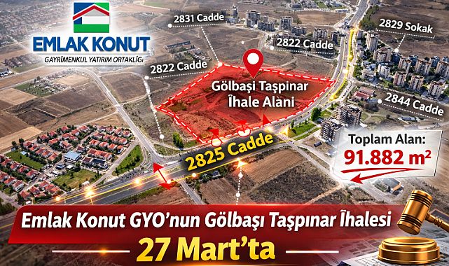 Emlak Konut GYO'dan Gölbaşı Taşpınar'da kat karşılığı arsa satış ihalesi