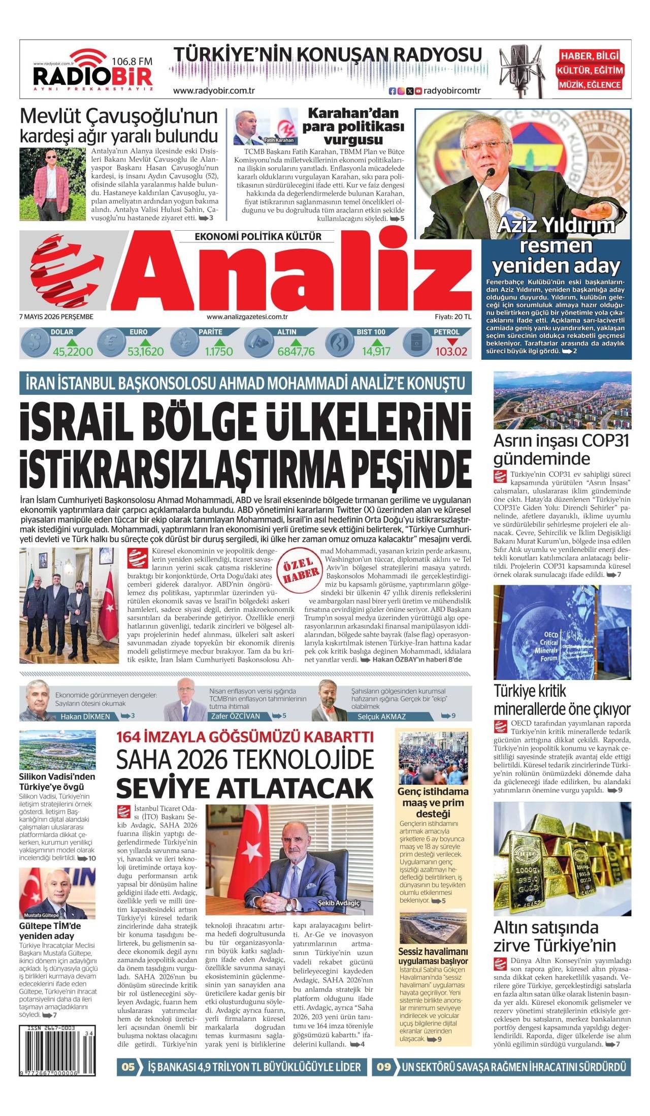 Analiz Gazetesi Gazete Manşeti