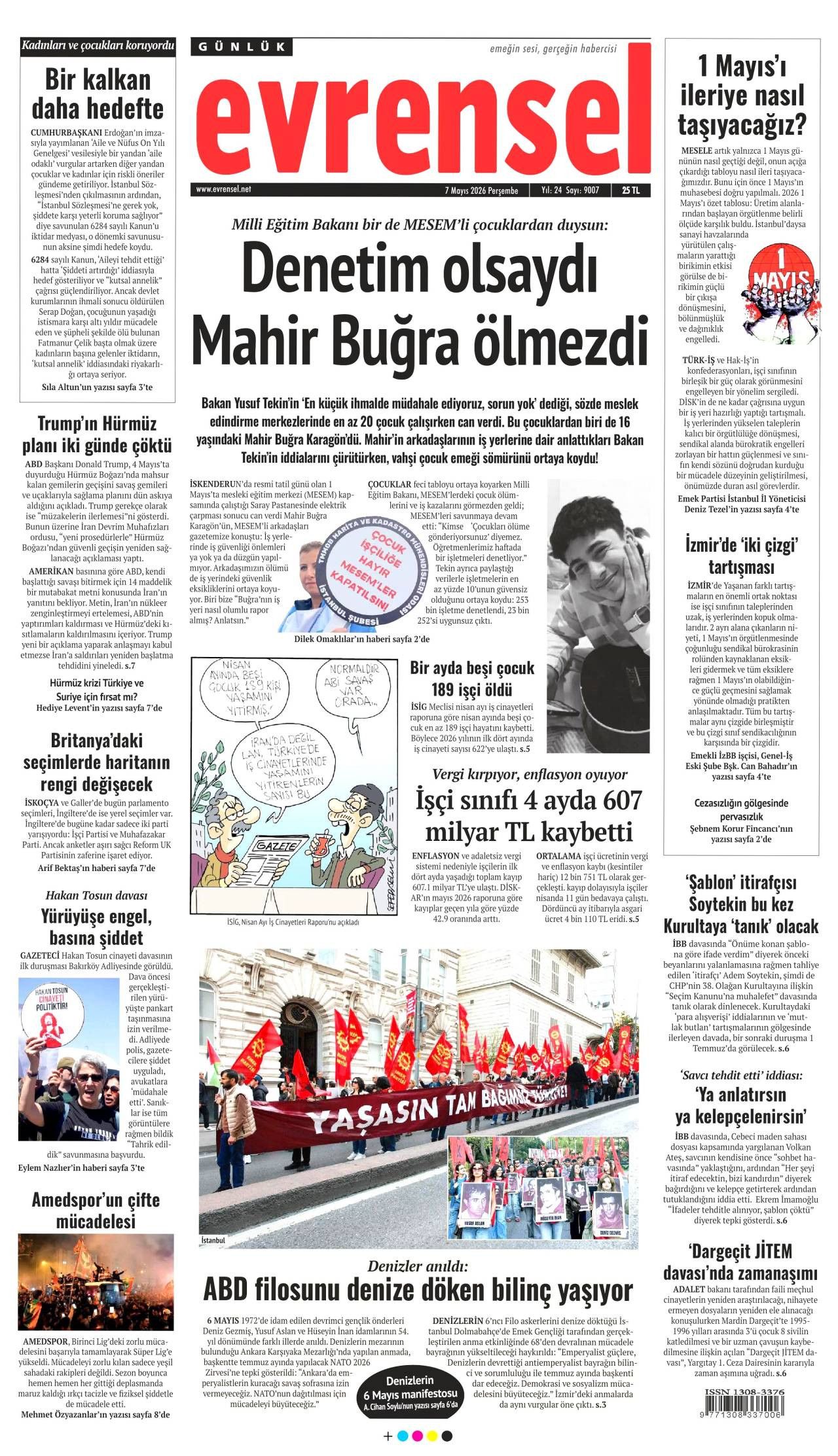 Evrensel Gazetesi Gazete Manşeti