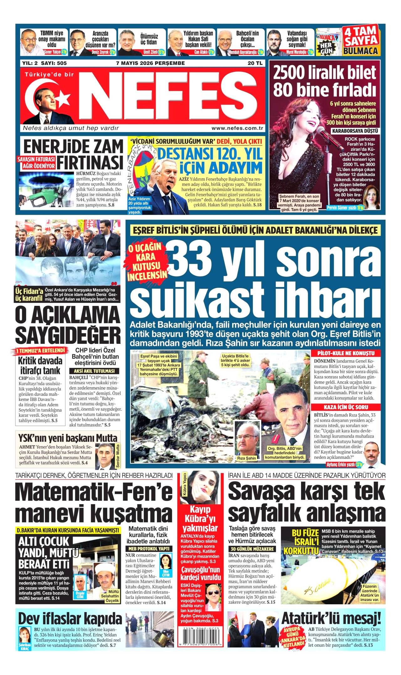 Nefes Gazetesi Gazete Manşeti