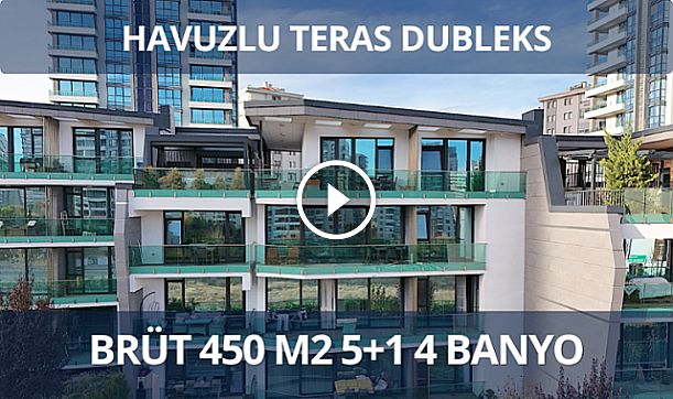 Ankara'da yatay mimaride katta tek havuzlu satılık teras dubleks